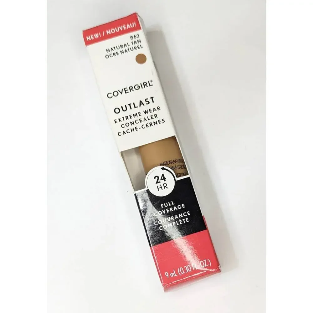 COVERGIRL Concealer Outlast Extreme Wear24HR Full Coverage 862 Natural Tan .3oz